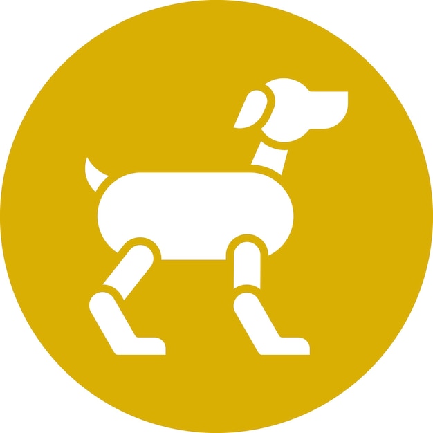 Diseño vectorial del estilo del icono del perro robot