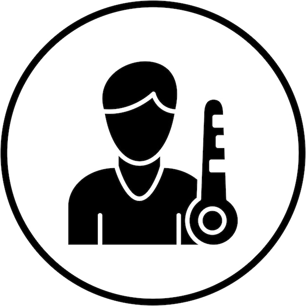 Diseño vectorial Estilo del icono de la persona clave