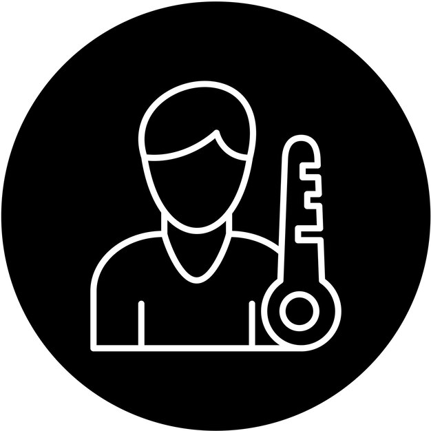 Diseño vectorial Estilo del icono de la persona clave