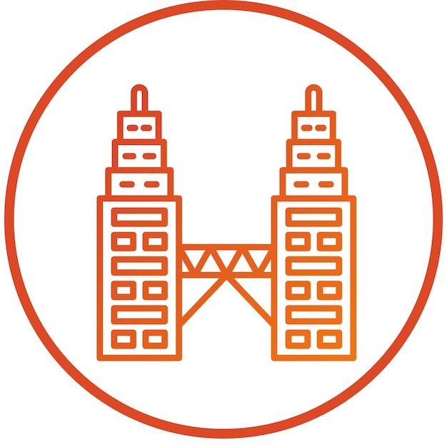 Diseño vectorial Estilo de icono de Petronas