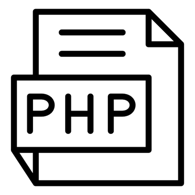 Diseño vectorial de estilo de icono PHP