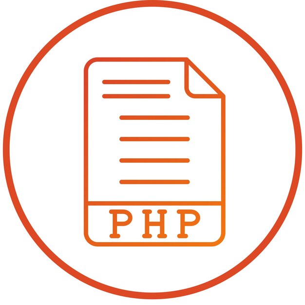 Diseño vectorial de estilo de icono PHP