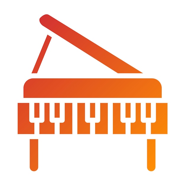 Diseño vectorial de estilo de icono de piano