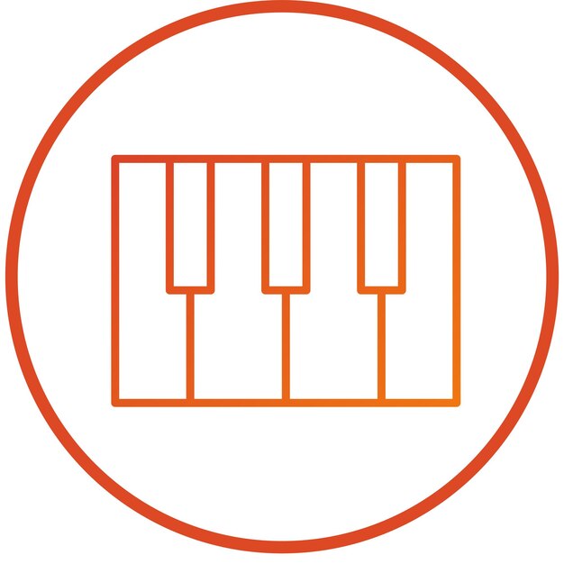 Diseño vectorial de estilo de icono de piano