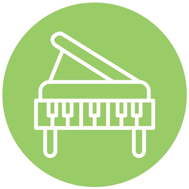 Diseño vectorial de estilo de icono de piano
