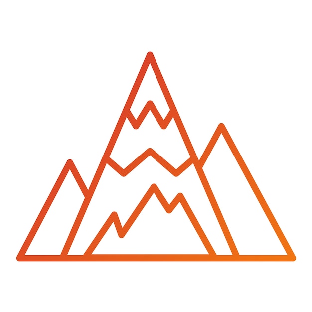 Diseño vectorial Estilo del icono del pico de la montaña