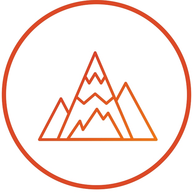 Diseño vectorial Estilo del icono del pico de la montaña