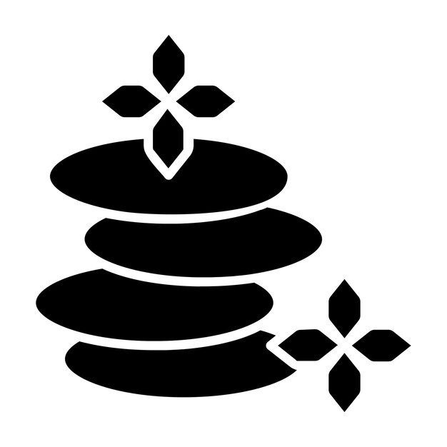 Diseño vectorial Estilo de icono de piedra caliente