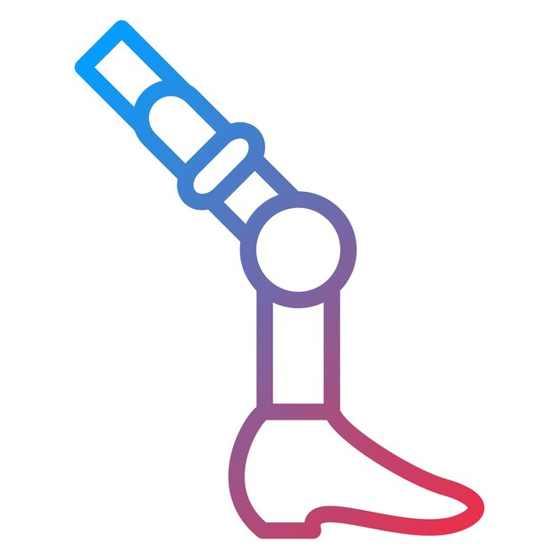 Diseño vectorial Estilo del icono de la pierna biónica