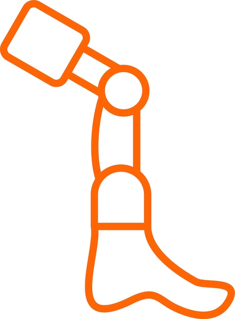 Diseño vectorial Estilo del icono de la pierna biónica