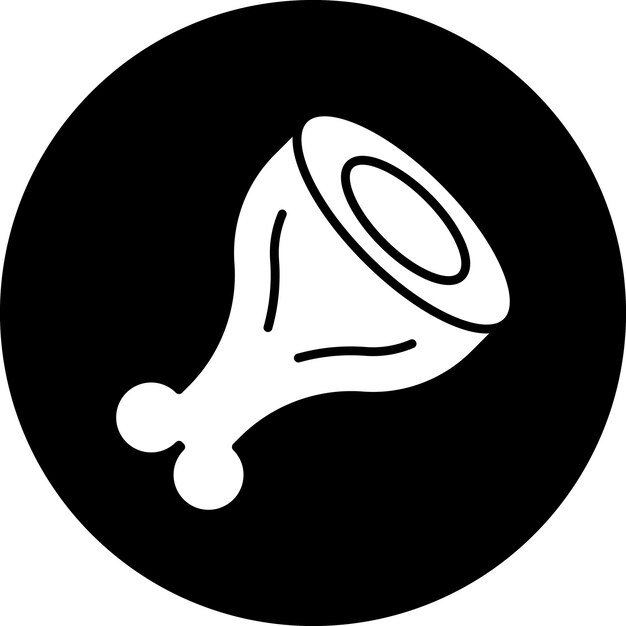 Diseño vectorial del estilo del icono de la pierna de jamón