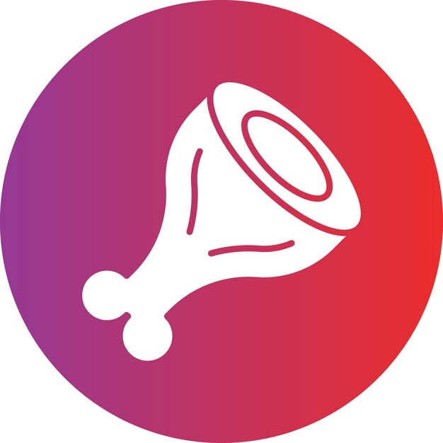 Diseño vectorial del estilo del icono de la pierna de jamón