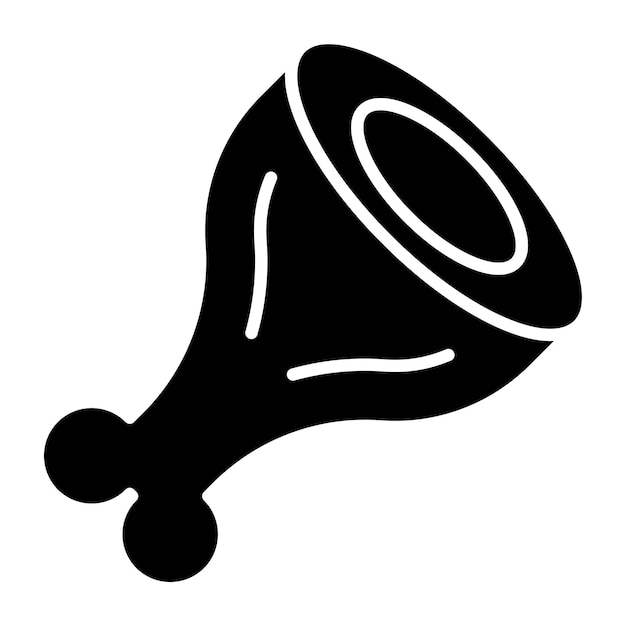 Diseño vectorial del estilo del icono de la pierna de jamón