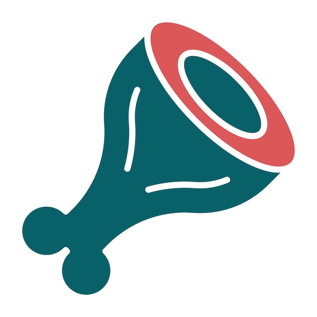 Diseño vectorial del estilo del icono de la pierna de jamón
