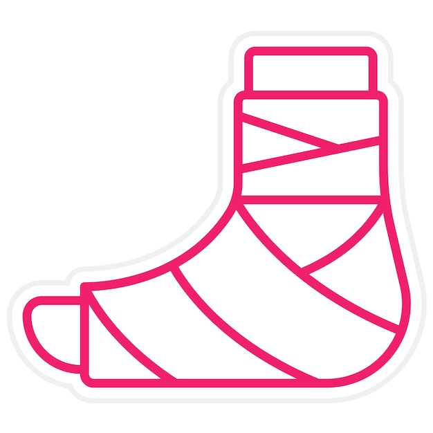 Diseño vectorial Estilo del icono de la pierna rota