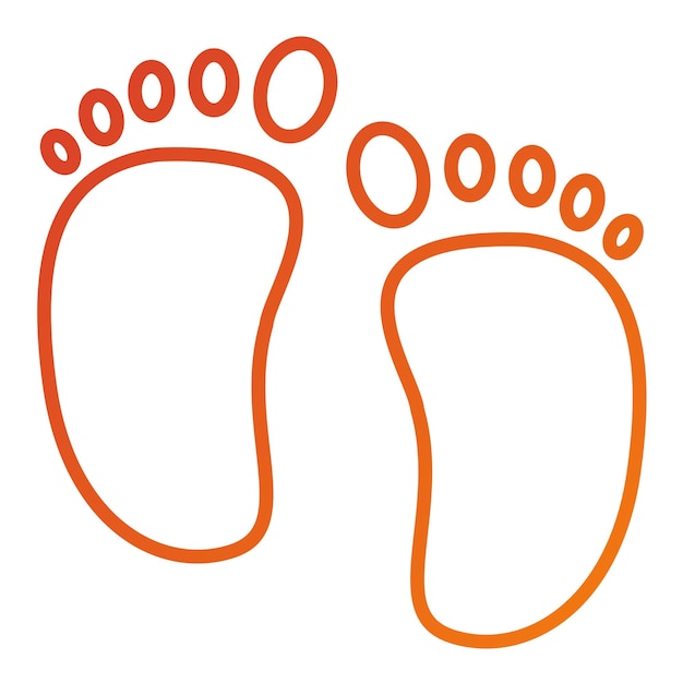 Diseño vectorial Estilo del icono de los pies de bebé