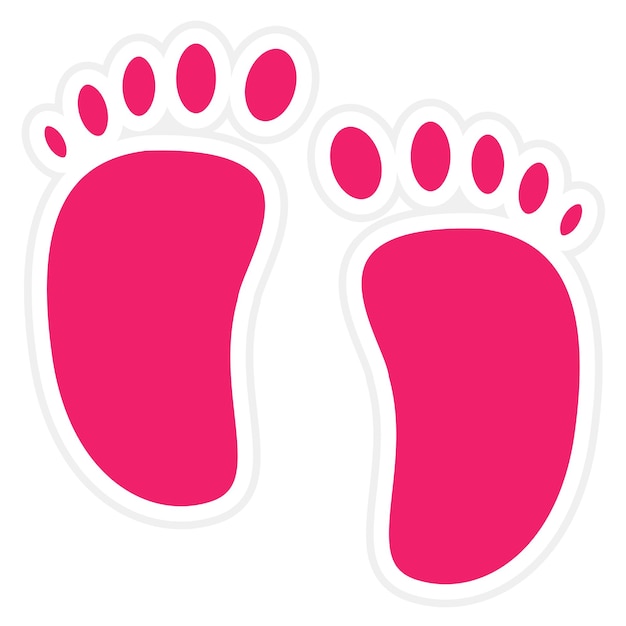 Diseño vectorial Estilo del icono de los pies de bebé