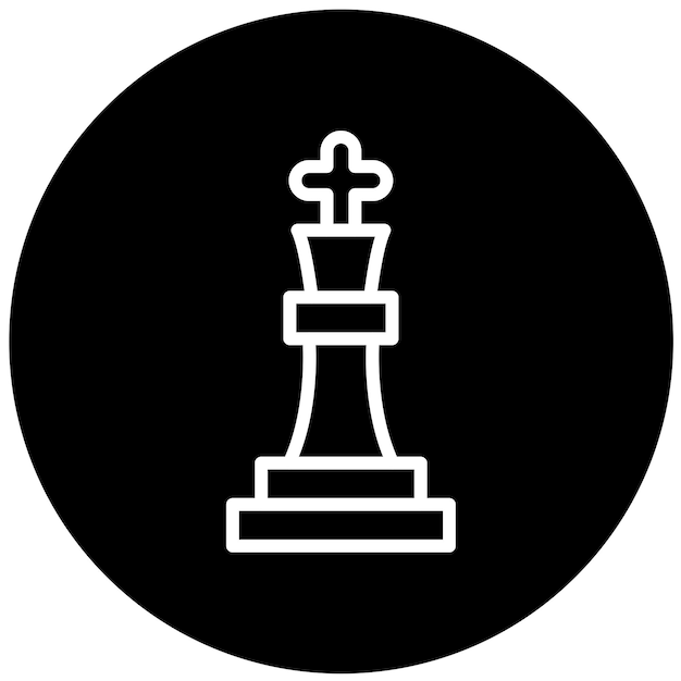 Diseño vectorial del estilo del icono de la pieza de ajedrez