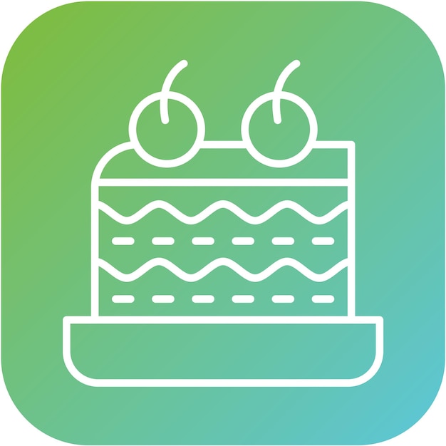 Diseño vectorial del estilo del icono de la pieza del pastel
