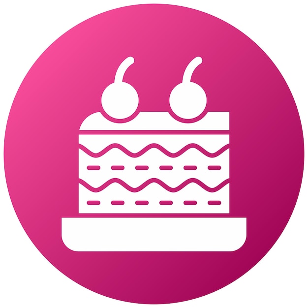 Diseño vectorial del estilo del icono de la pieza del pastel