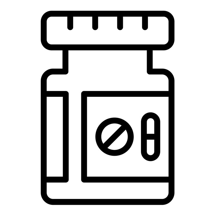 Vector diseño vectorial del estilo del icono de la píldora de vitaminas