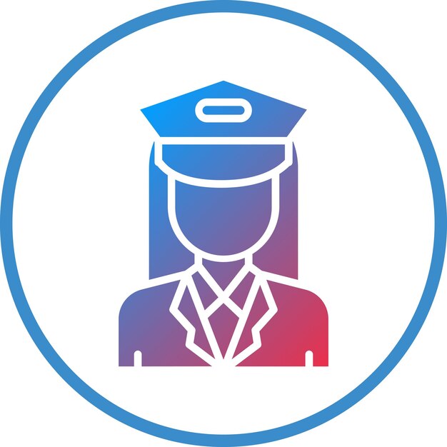 Diseño vectorial Estilo de icono de piloto femenino