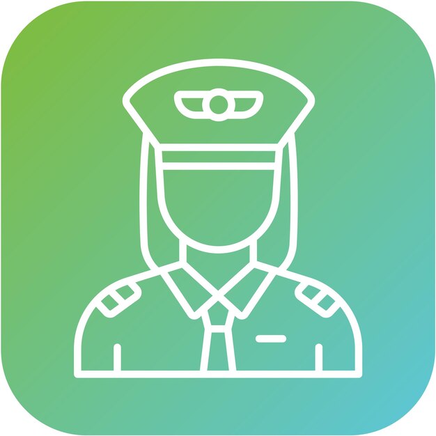 Diseño vectorial Estilo de icono de piloto femenino