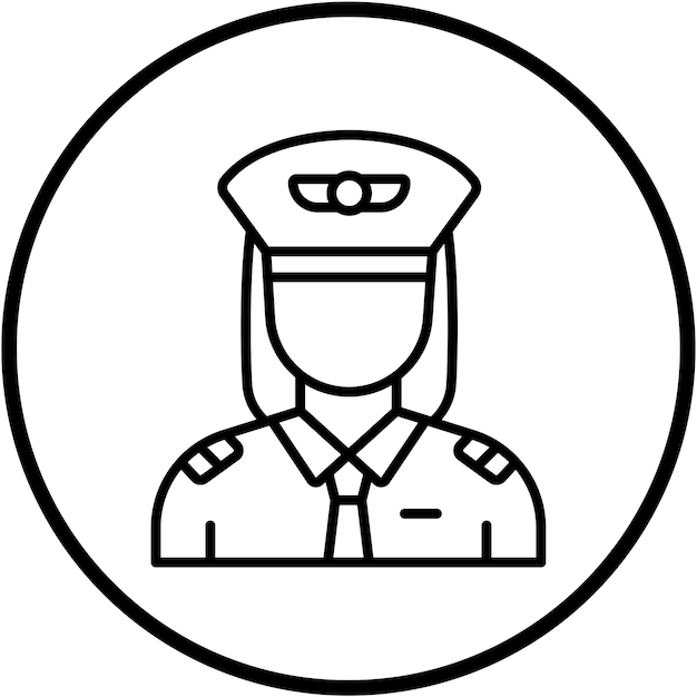 Diseño vectorial Estilo de icono de piloto femenino