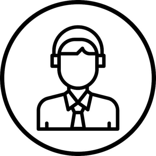 Diseño vectorial Estilo del icono del piloto masculino