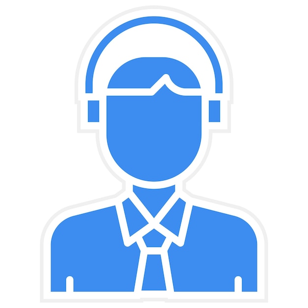 Diseño vectorial Estilo del icono del piloto masculino