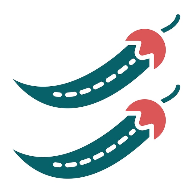 Diseño vectorial de estilo de icono de pimienta caliente
