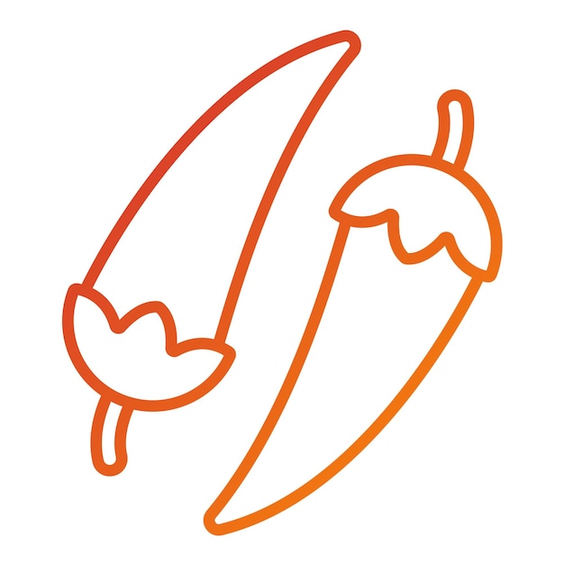 Diseño vectorial de estilo de icono de pimienta caliente