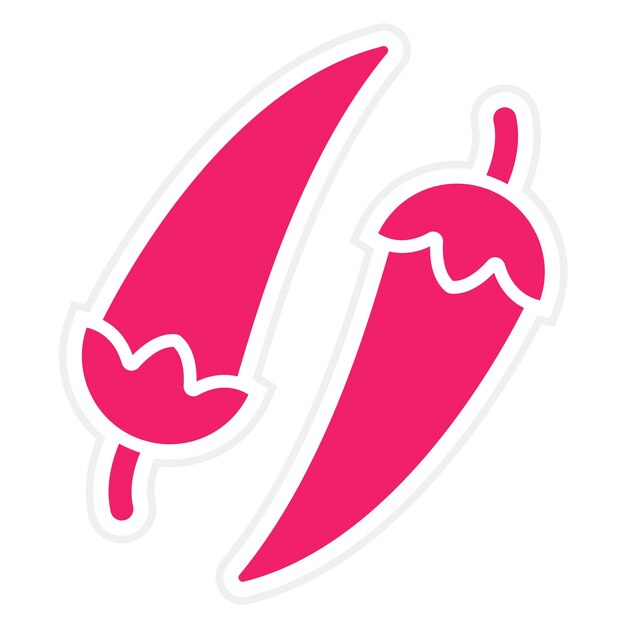 Diseño vectorial de estilo de icono de pimienta caliente