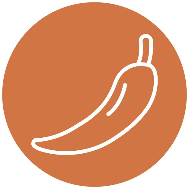 Diseño vectorial de estilo de icono de pimienta caliente