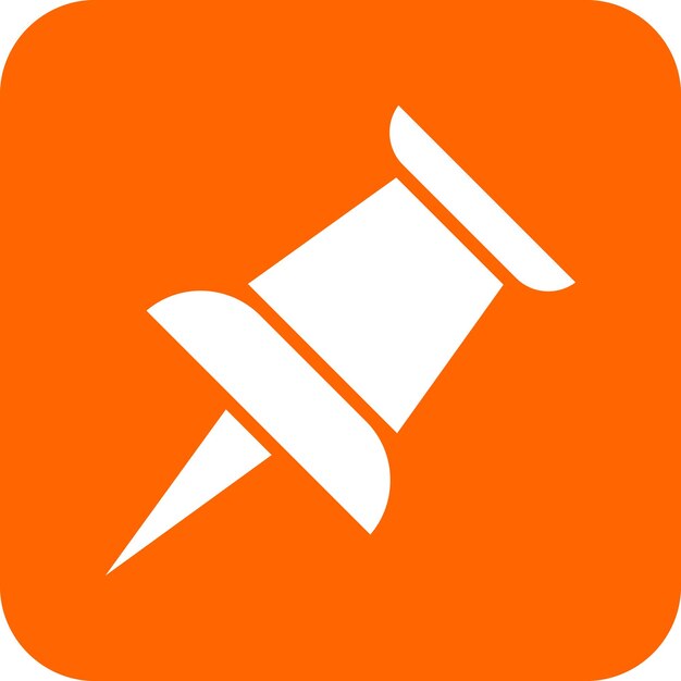 Diseño vectorial Estilo del icono del pin de empuje