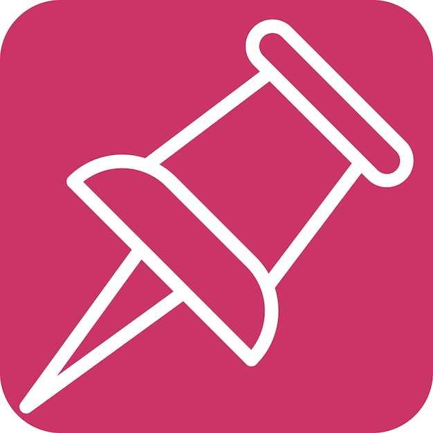 Diseño vectorial Estilo del icono del pin de empuje