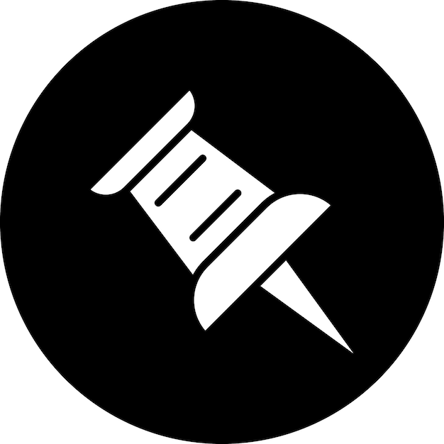 Diseño vectorial Estilo del icono del pin de empuje