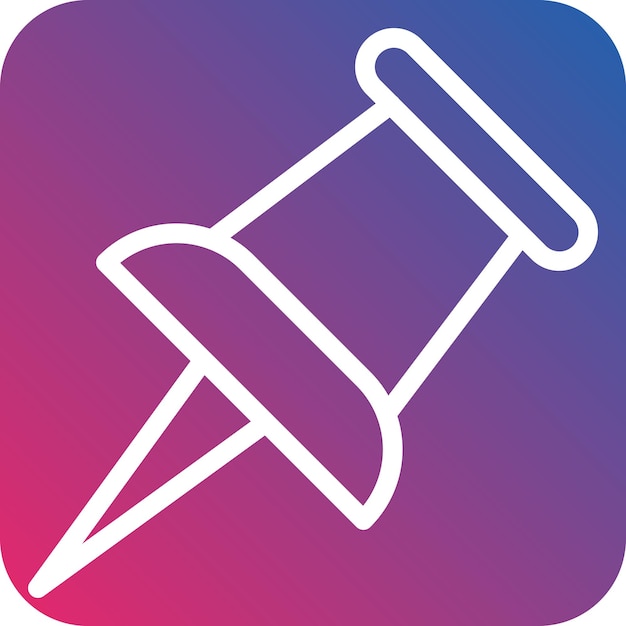 Diseño vectorial Estilo del icono del pin de empuje