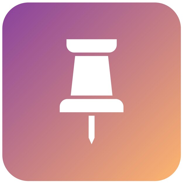 Diseño vectorial Estilo del icono del pin de empuje