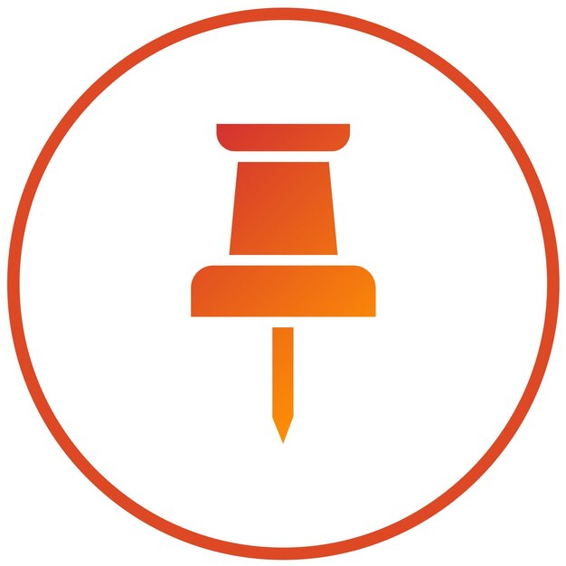 Diseño vectorial Estilo del icono del pin de empuje