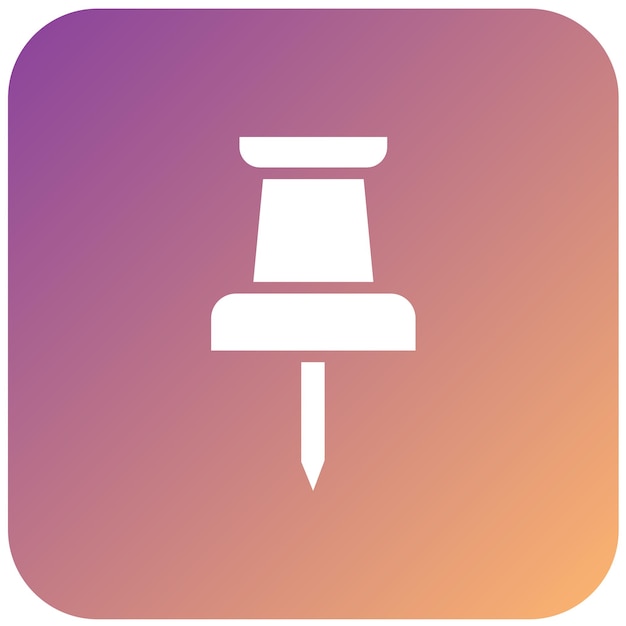 Diseño vectorial Estilo del icono del pin de empuje