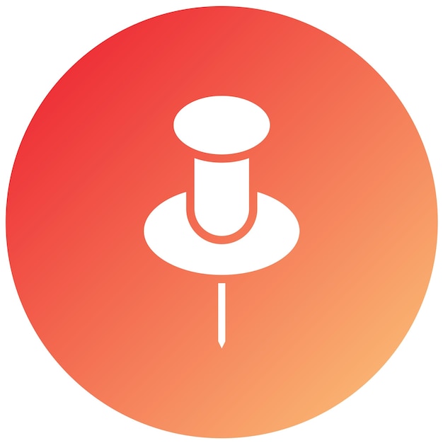 Diseño vectorial Estilo del icono del pin de empuje