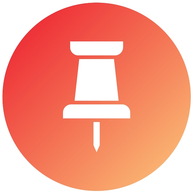 Diseño vectorial Estilo del icono del pin de empuje