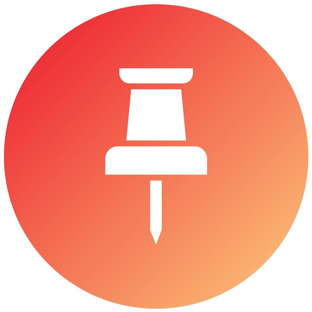 Diseño vectorial Estilo del icono del pin de empuje