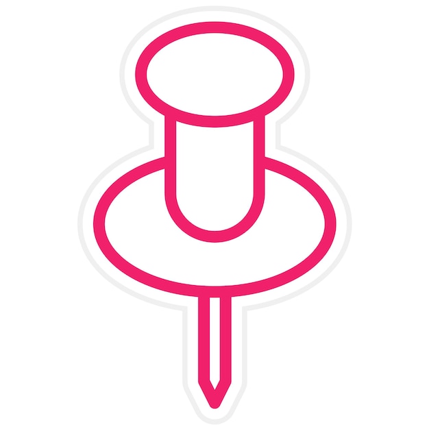 Diseño vectorial Estilo del icono del pin de empuje