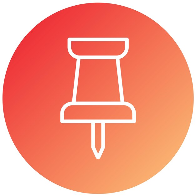 Diseño vectorial Estilo del icono del pin de empuje