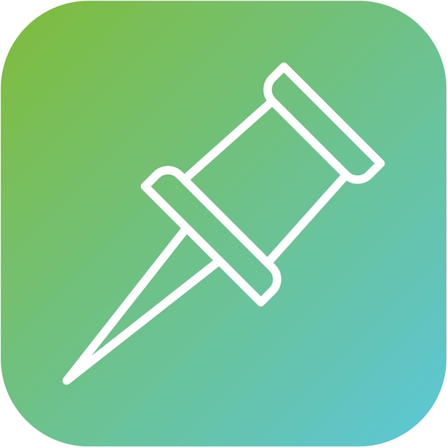 Diseño vectorial Estilo del icono del pin de empuje