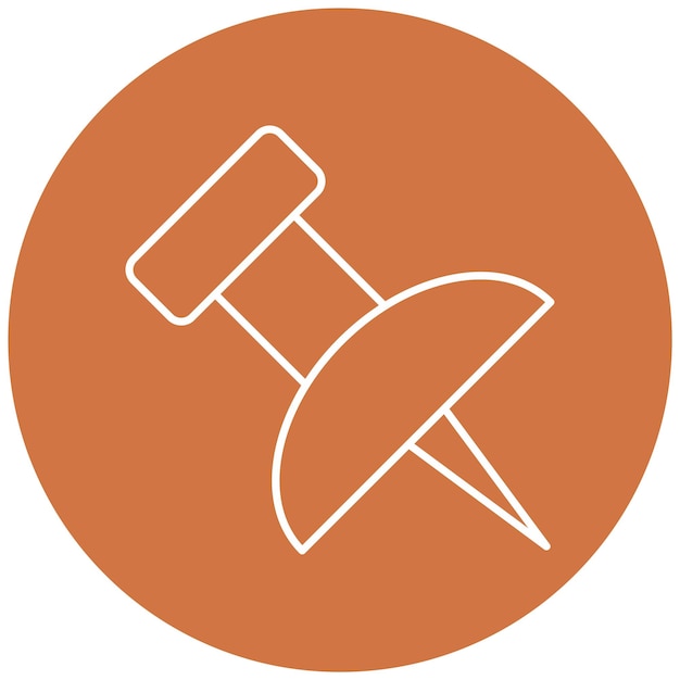Diseño vectorial Estilo del icono del pin de empuje