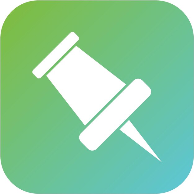 Diseño vectorial Estilo del icono del pin de empuje