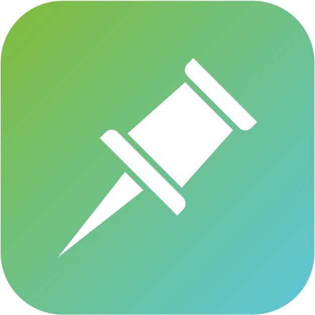 Diseño vectorial Estilo del icono del pin de empuje